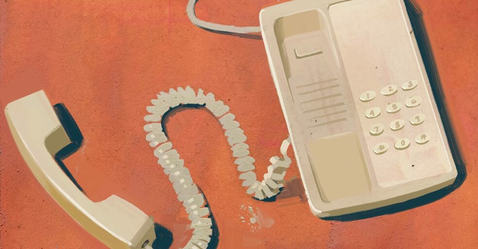 Office phone off the hook causing issues with streamlined workplace communications.