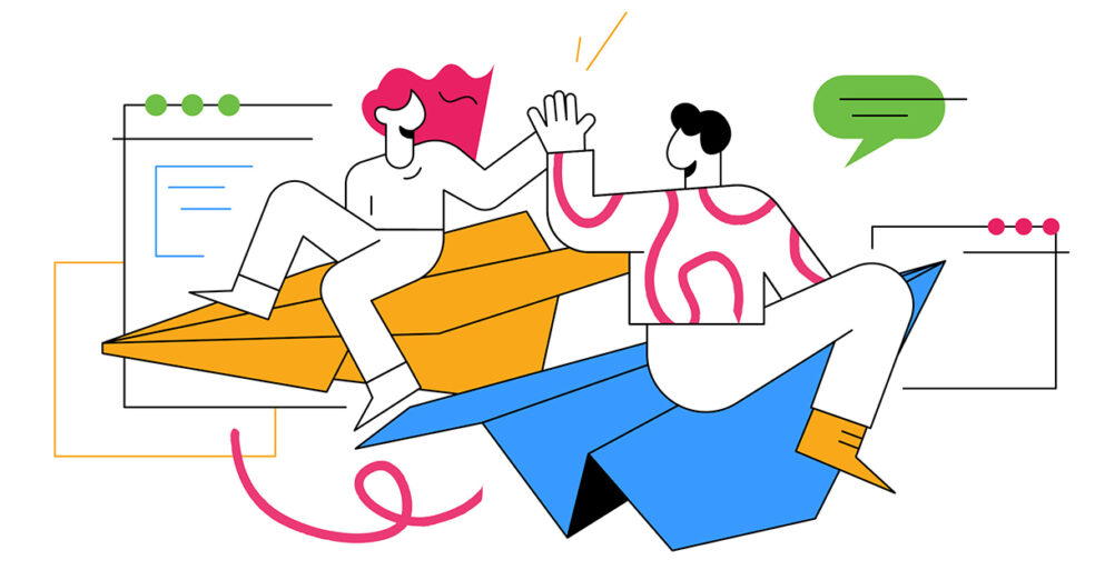 employee social sharing program illustration