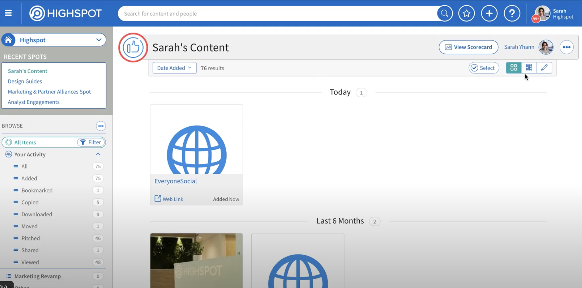 Highspot EveryoneSocial integration
